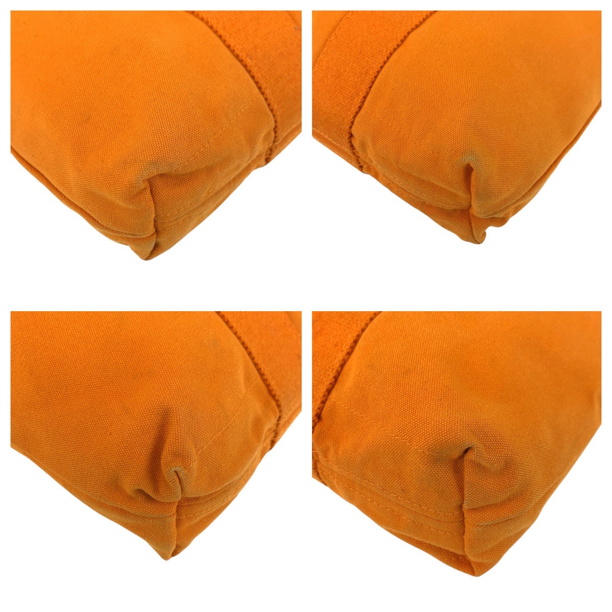 HERMES Tote Bag canvas Orange Fool Toe Cabas French Festival