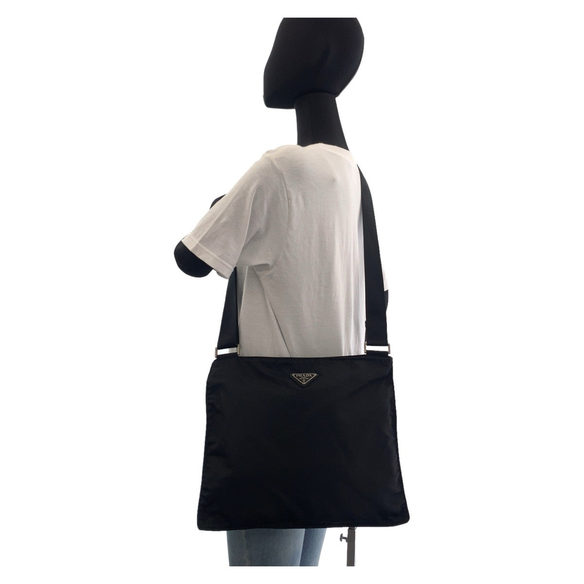 PRADA Shoulder Bag Nylon black Test Triangle With logo - Style 7