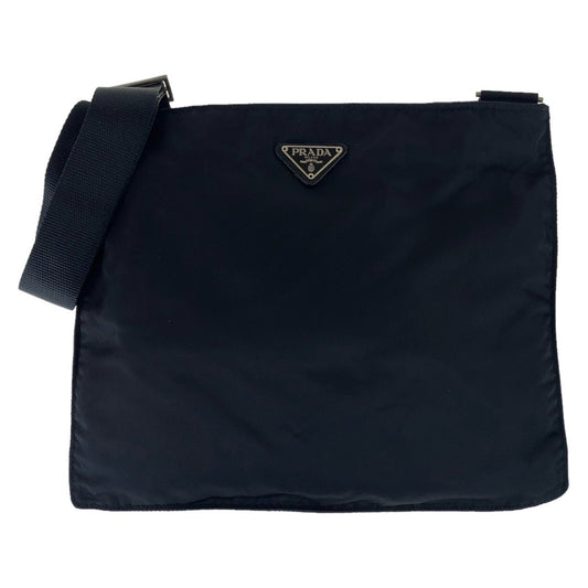 PRADA Shoulder Bag Nylon black Test Triangle With logo