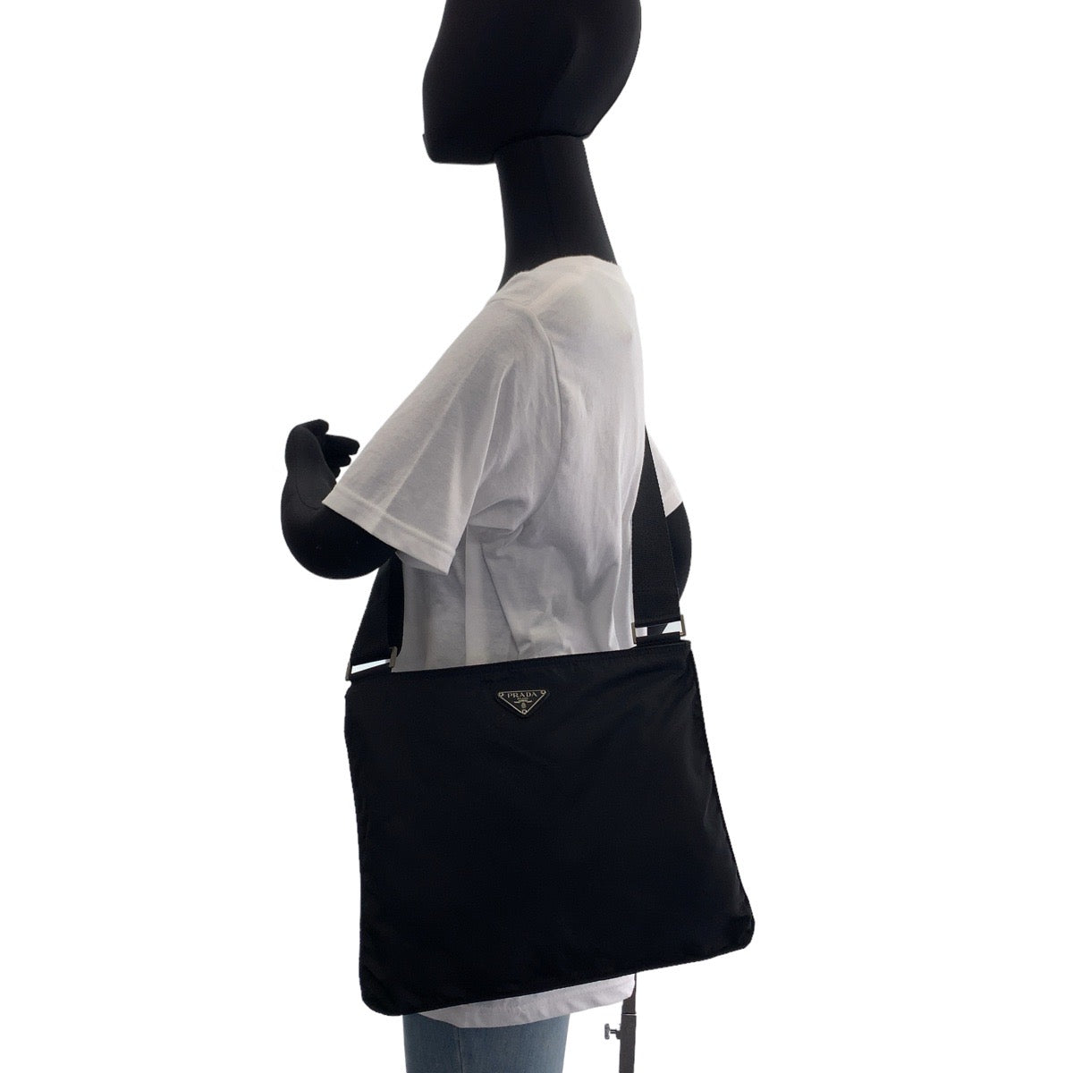PRADA Shoulder Bag Nylon black Test Triangle With logo - Style 6