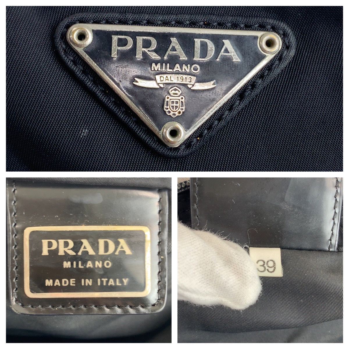 PRADA Shoulder Bag Nylon black Test Triangle With logo - Style 6