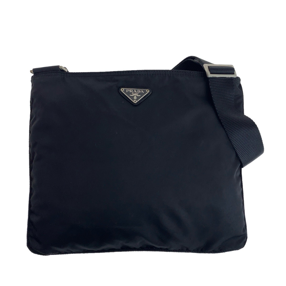 PRADA Shoulder Bag Nylon black Test Triangle With logo