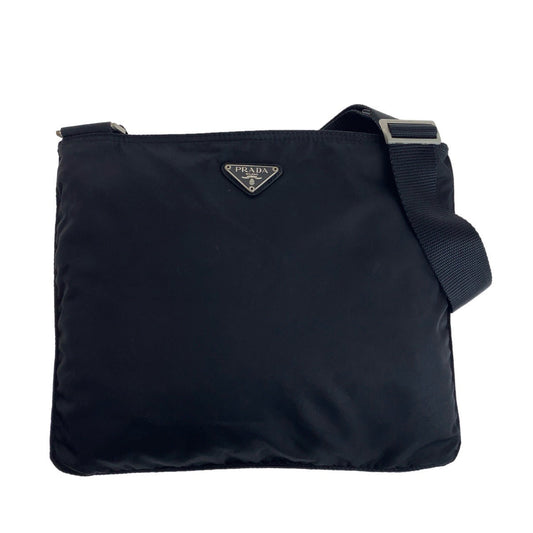 PRADA Shoulder Bag Nylon black Test Triangle With logo