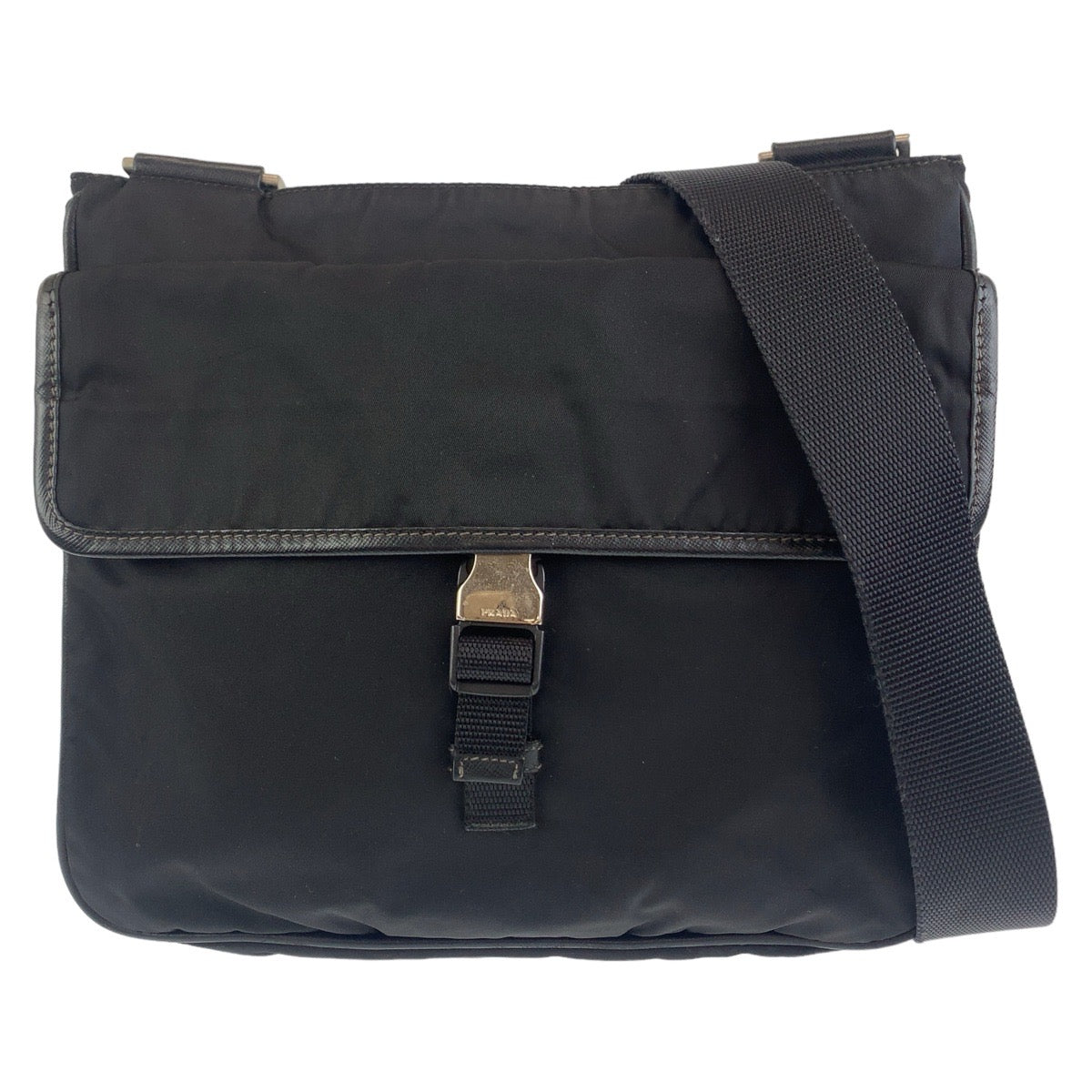 PRADA Shoulder Bag Nylon black Test Triangle With logo