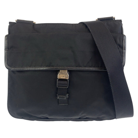 PRADA Shoulder Bag Nylon black Test Triangle With logo