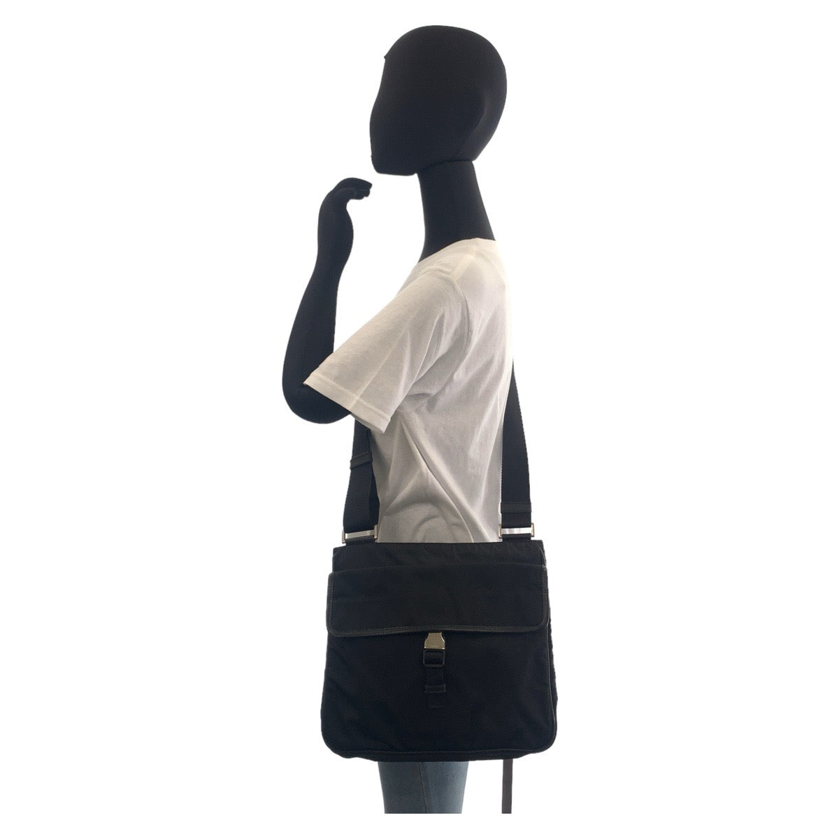 PRADA Shoulder Bag Nylon black Test Triangle With logo - Style 5