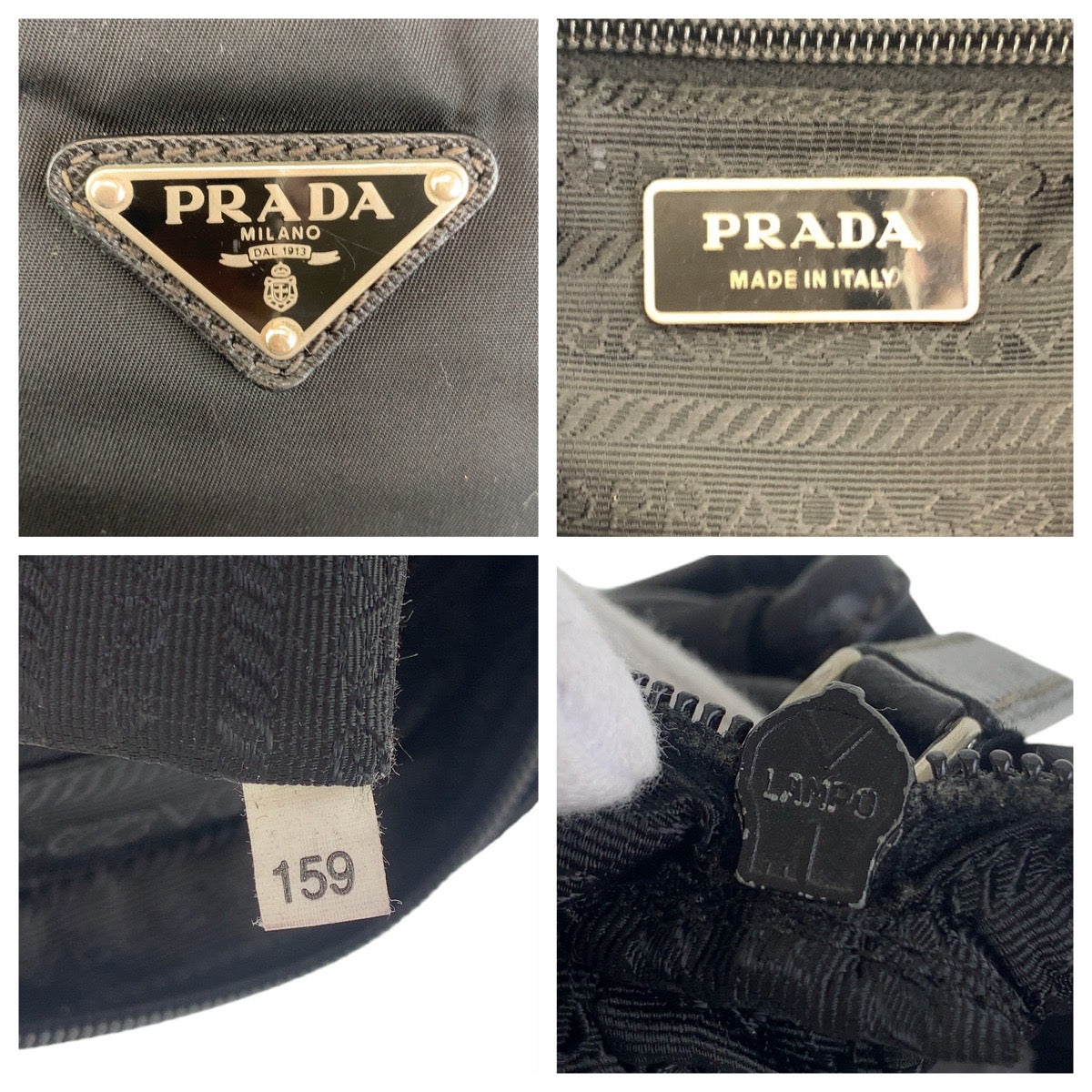 PRADA Shoulder Bag Nylon black Test Triangle With logo - Style 5
