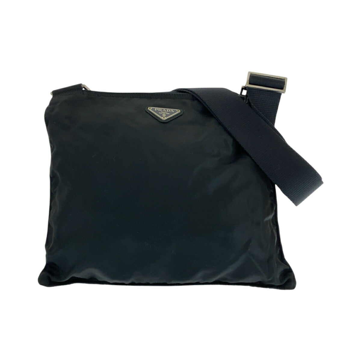 Prada Tessuto Triangle Logo Plate Nylon Shoulder Bag