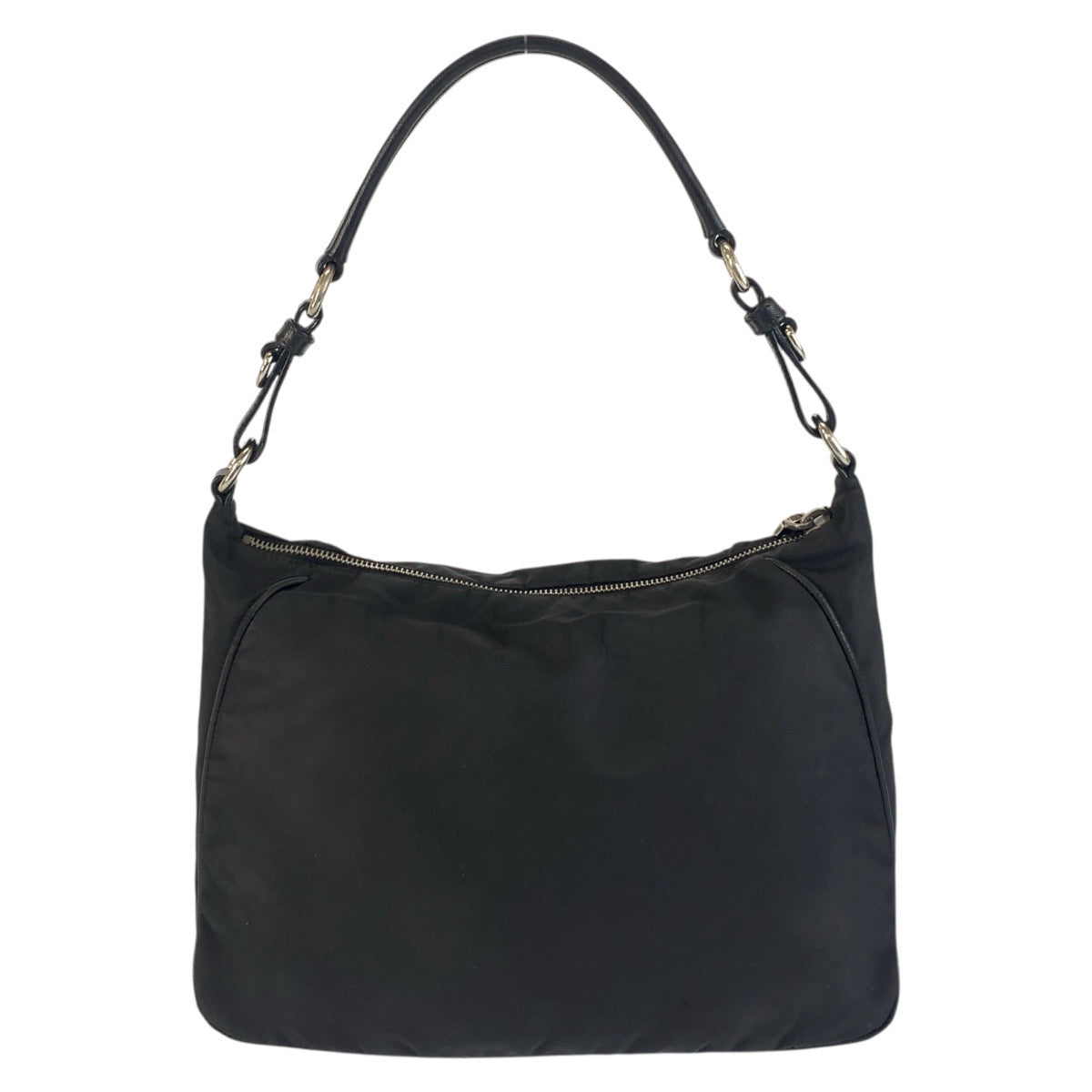 PRADA Shoulder Bag Nylon Black SilverMetal Test Triangle With logo - Style 2