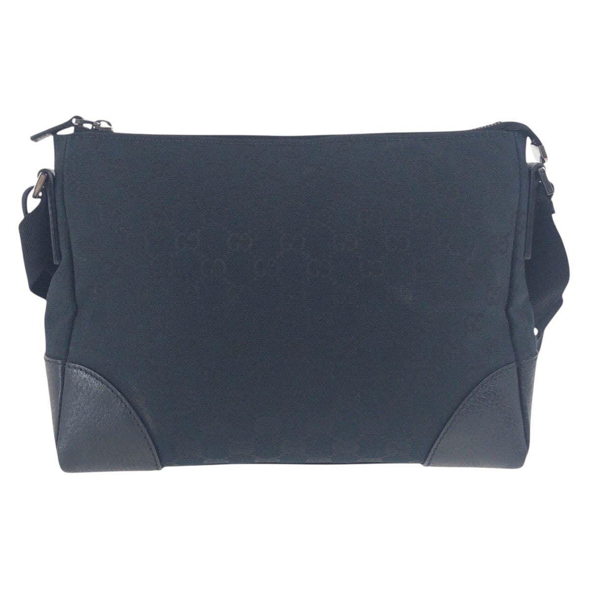 GUCCI Shoulder Bag 114273 GG canvas Black SilverMetal
