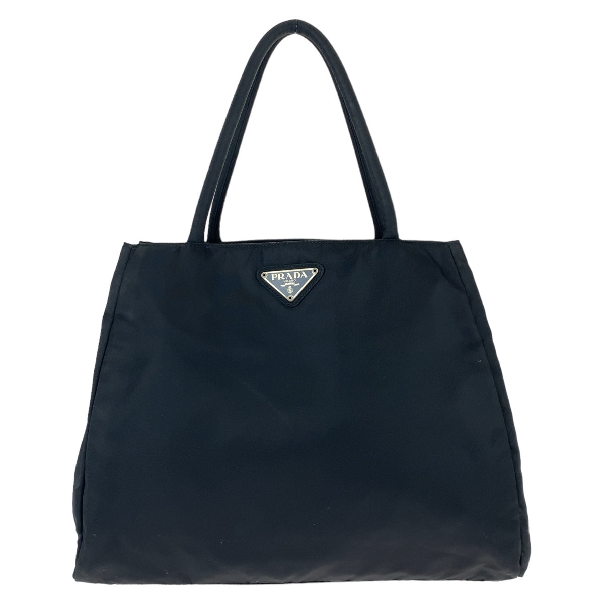 PRADA Tote Bag Nylon Black SilverMetal Test Triangle With logo