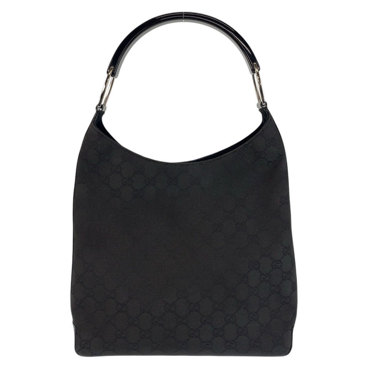 GUCCI Shoulder Bag 001 3752 GG canvas Black SilverMetal