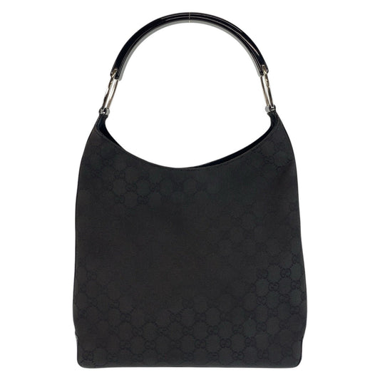 GUCCI Shoulder Bag 001 3752 GG canvas Black SilverMetal