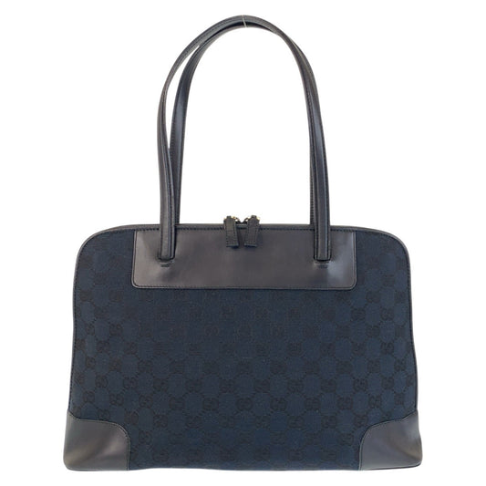 GUCCI Tote Bag 002 1122 GG canvas Black GoldMetal