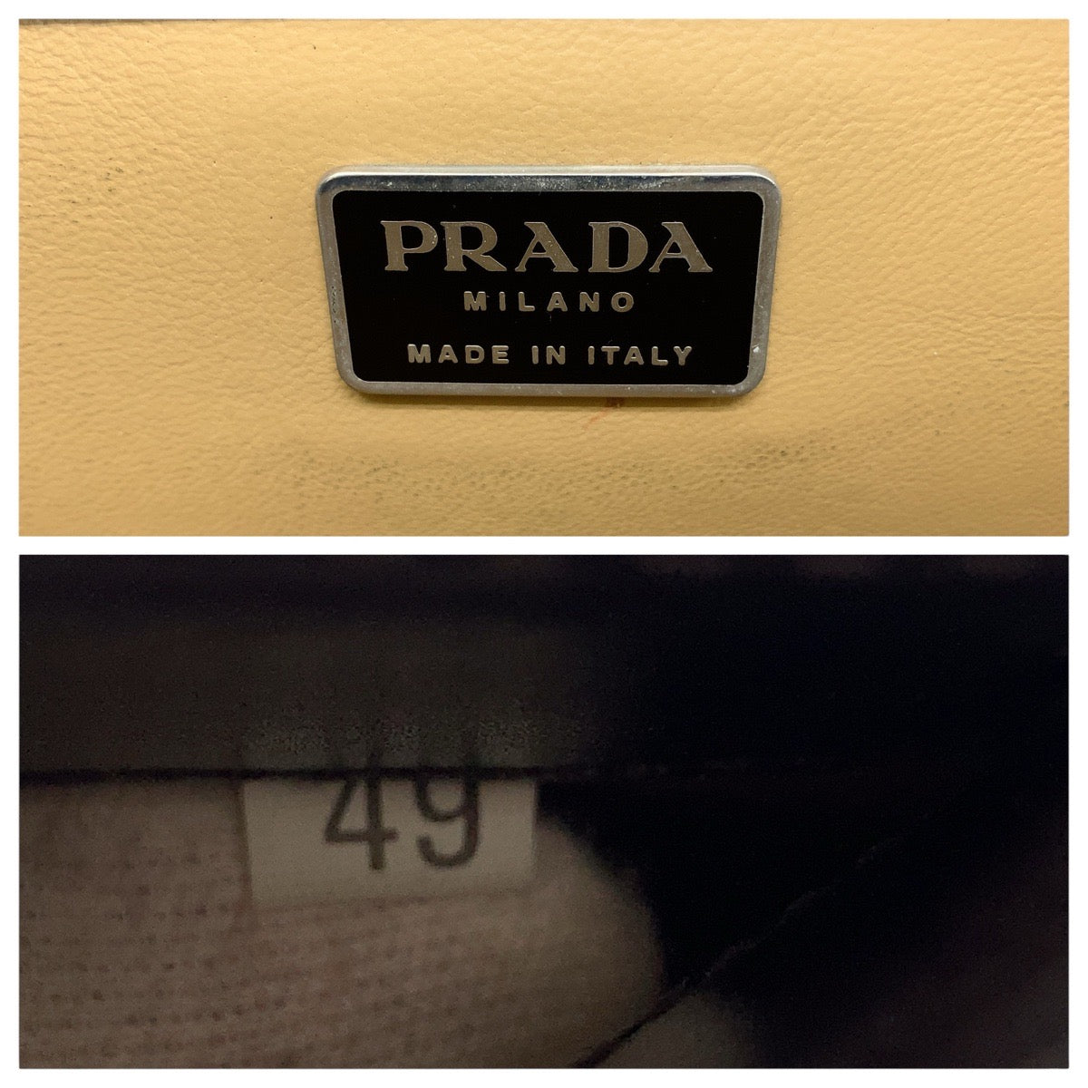 PRADA Business bag leather Brown Silver Metal