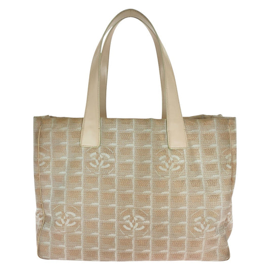Chanel New Travel Line Canvas Leather Tote Bag