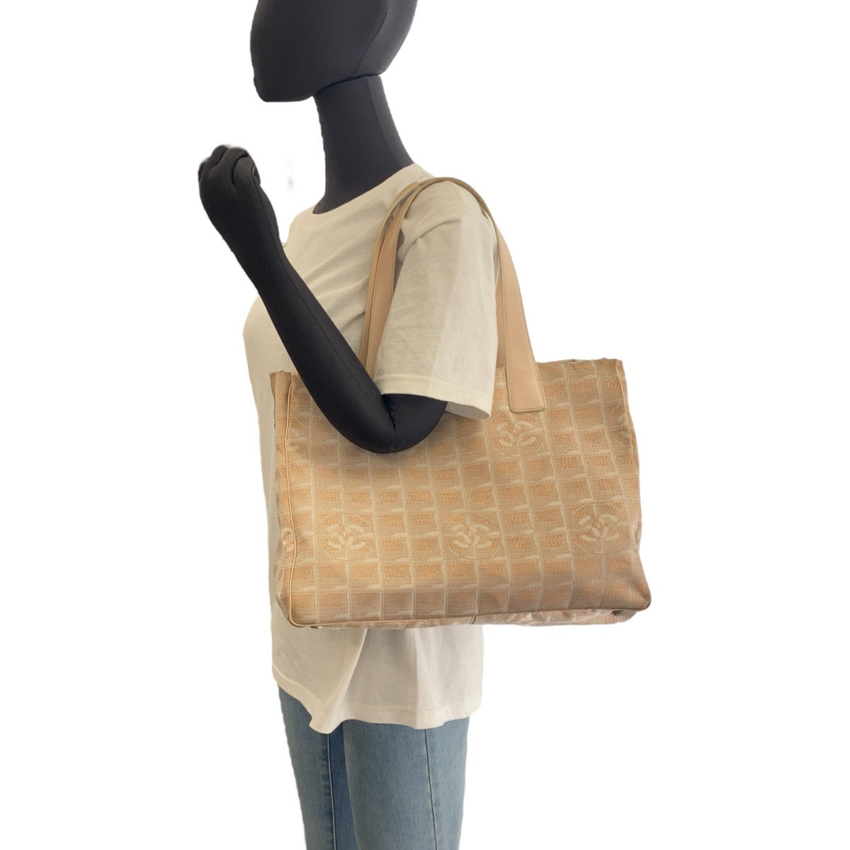 Chanel New Travel Line Canvas Leather Tote Bag