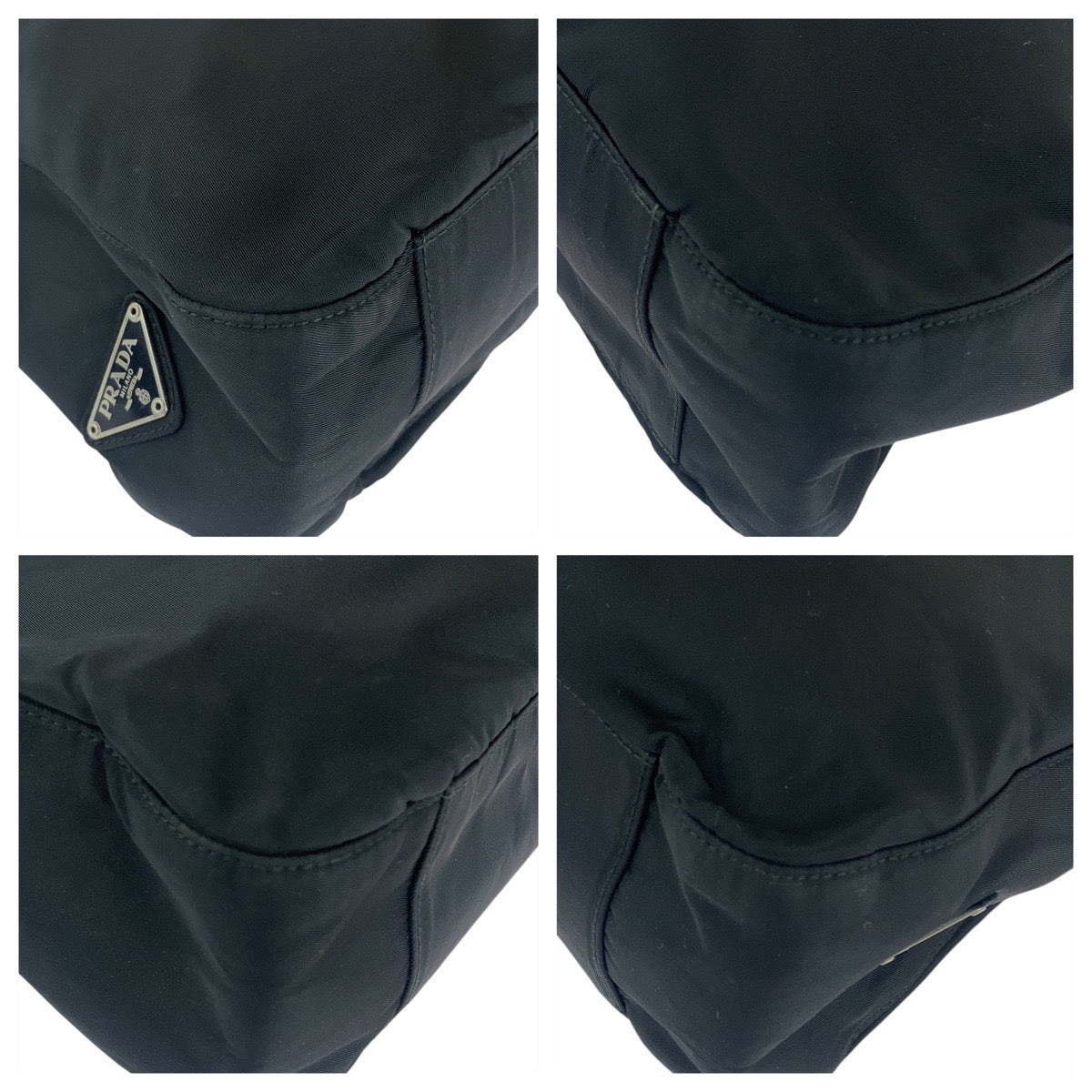 PRADA Tote Bag Nylon Black SilverMetal Test Triangle With logo - Style 7