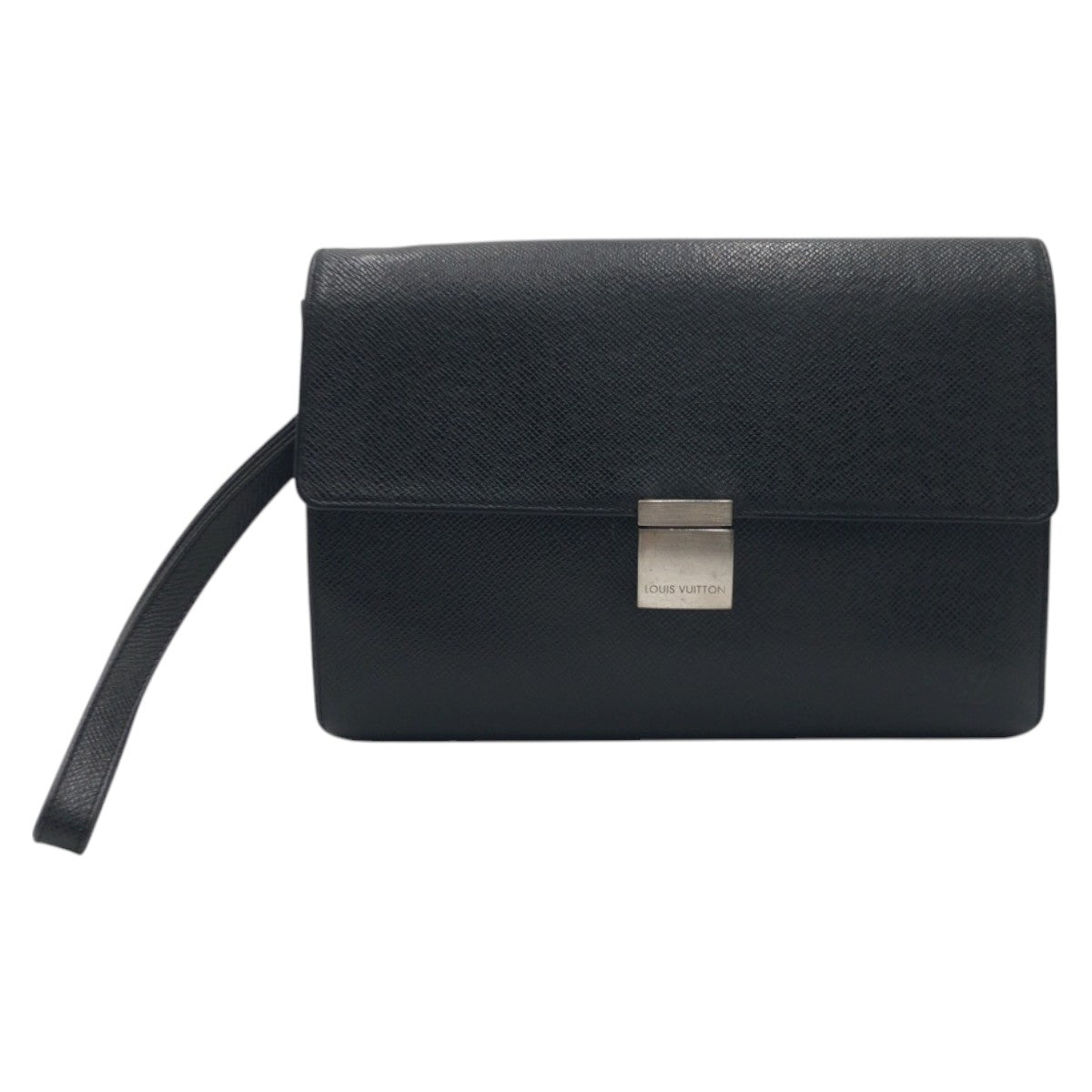 LOUIS VUITTON Clutch bag leather Black black Taiga ardwards Selenga