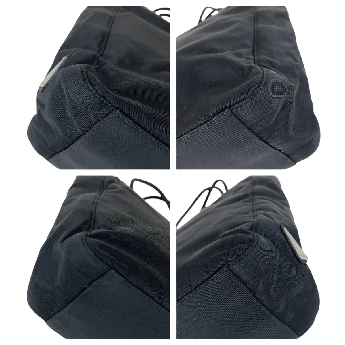 PRADA Tote Bag Nylon Black SilverMetal Test Triangle With logo - Style 8
