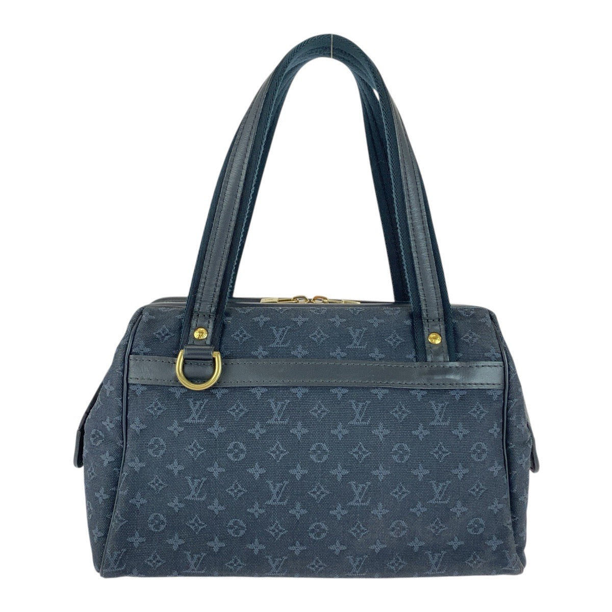 LOUIS VUITTON Handbag canvas Navy Gold Metal Monogram mini Josephine PN