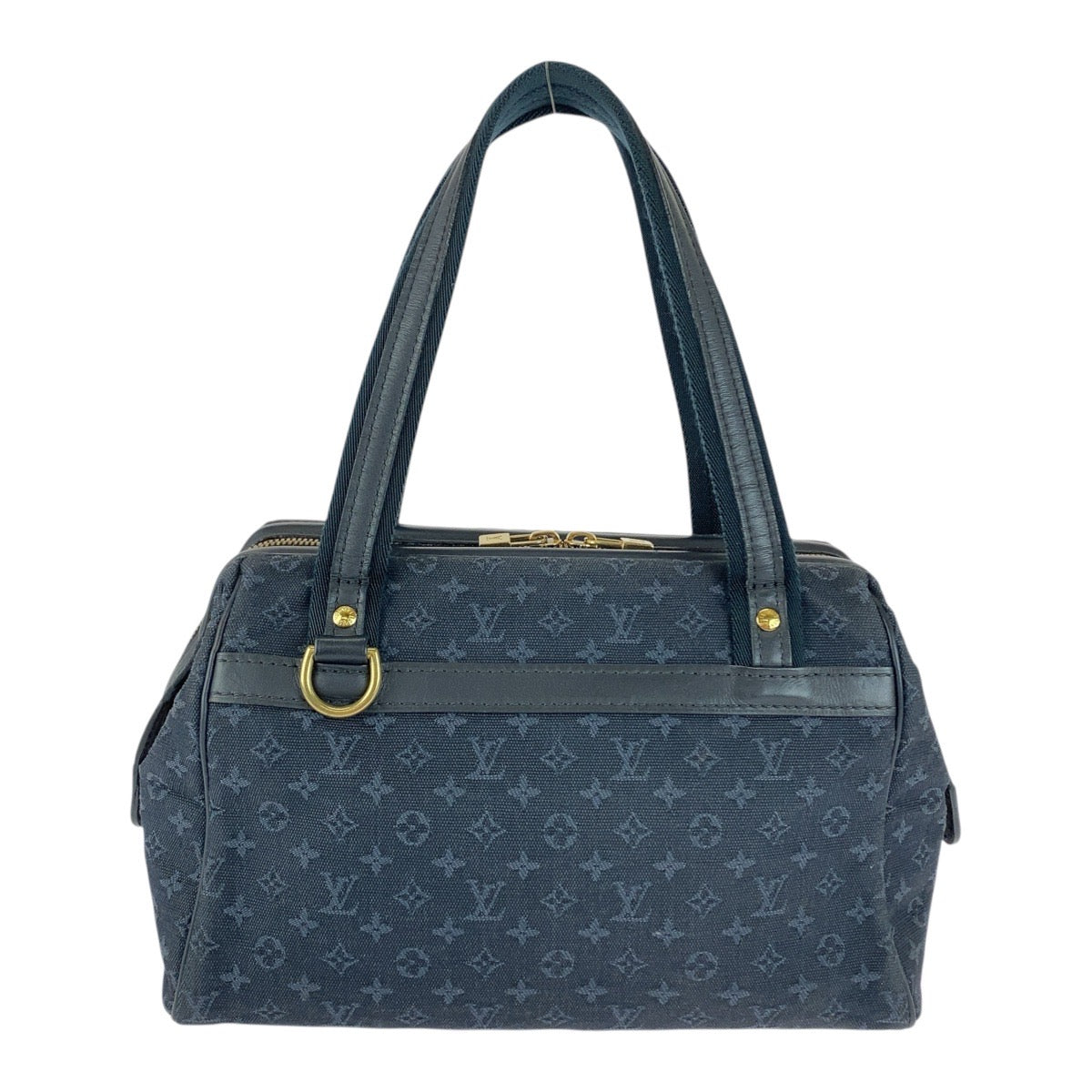 LOUIS VUITTON Handbag canvas Navy Gold Metal Monogram mini Josephine PN