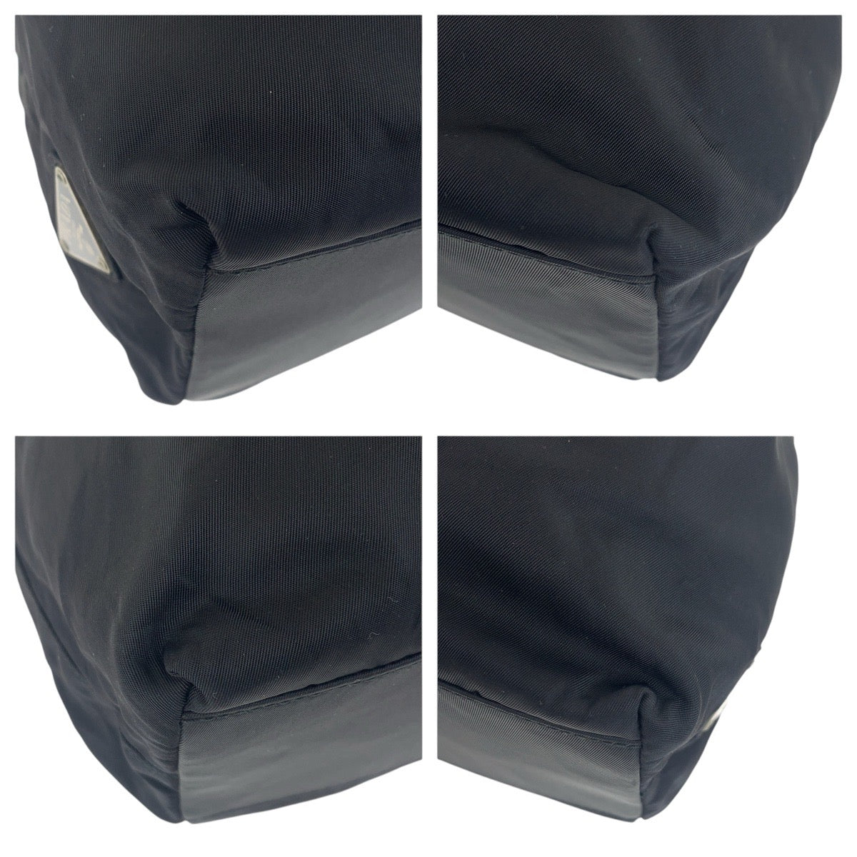 PRADA Tote Bag Nylon Black SilverMetal Test Triangle With logo - Style 3