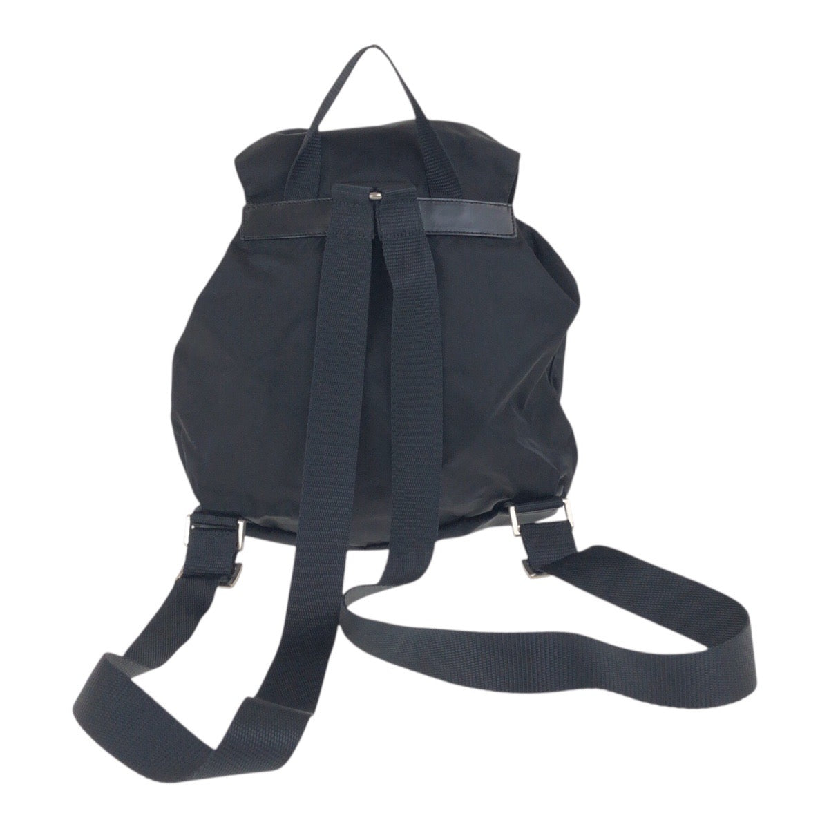 PRADA Backpack Nylon Black SilverMetal Test Triangle With logo - Style 2