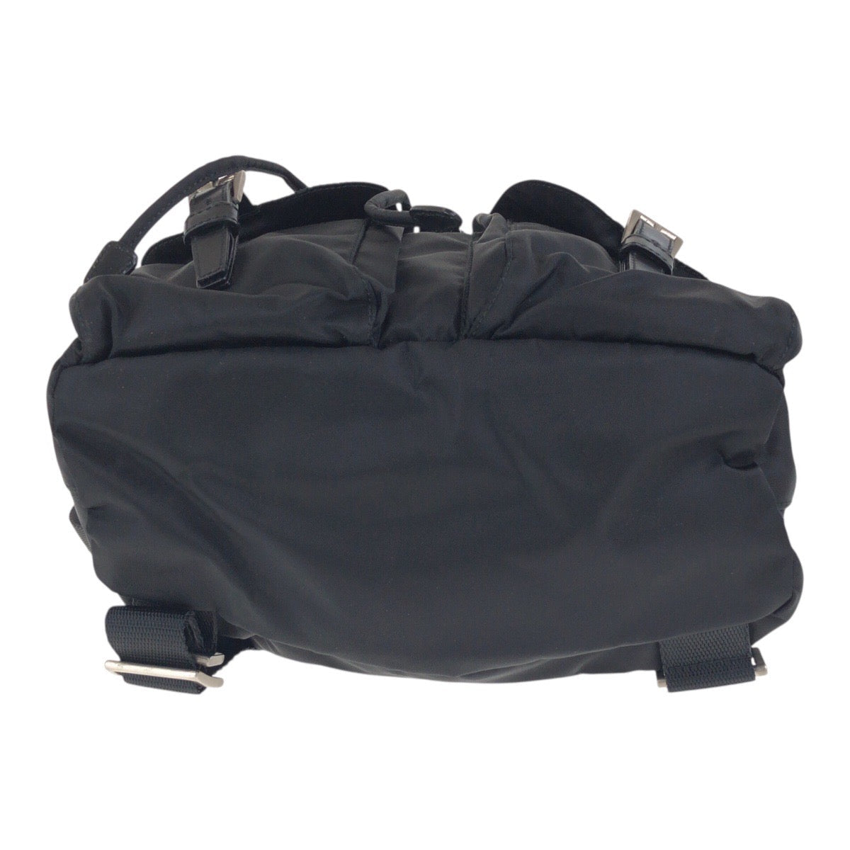PRADA Backpack Nylon Black SilverMetal Test Triangle With logo - Style 2