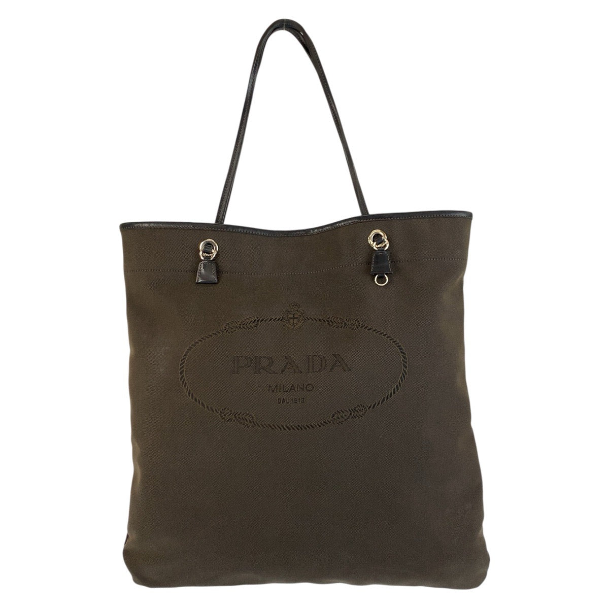 Prada Logo Jacquard Canvas/Leather 2way Bag