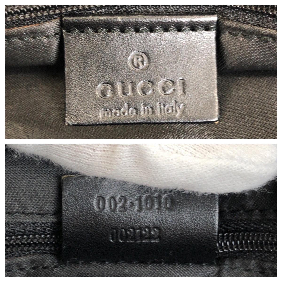 GUCCI Tote Bag 002ã»1010 GG canvas Black Silver Bamboo