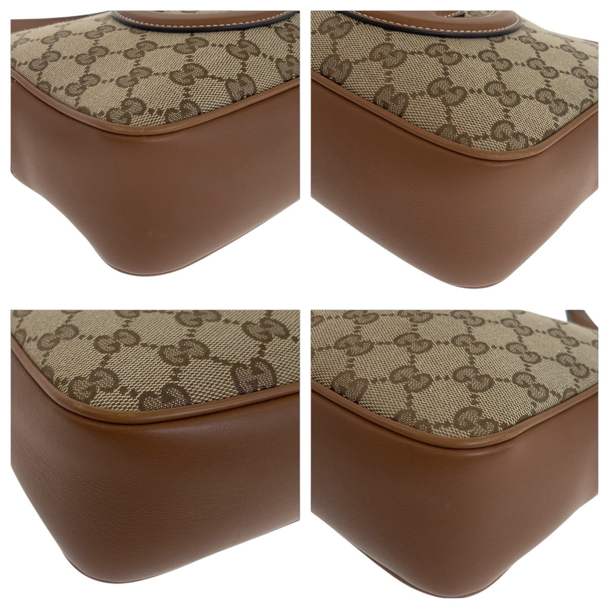 GUCCI Shoulder Bag 820429 GG canvas Beige Brown Gold Metal Blondy