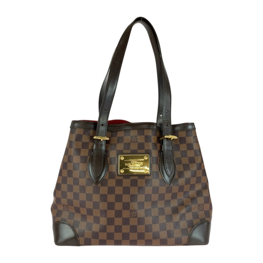 LOUIS VUITTON Tote Bag PVC Brown Gold Metal Damier HamsteadMM