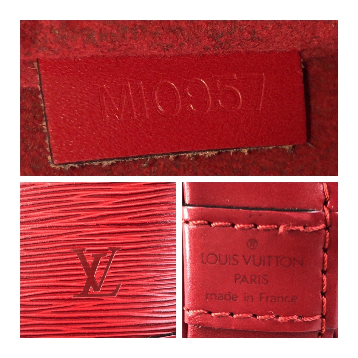  LOUIS VUITTON Handbag Epi Leather Red gold Epi Alma