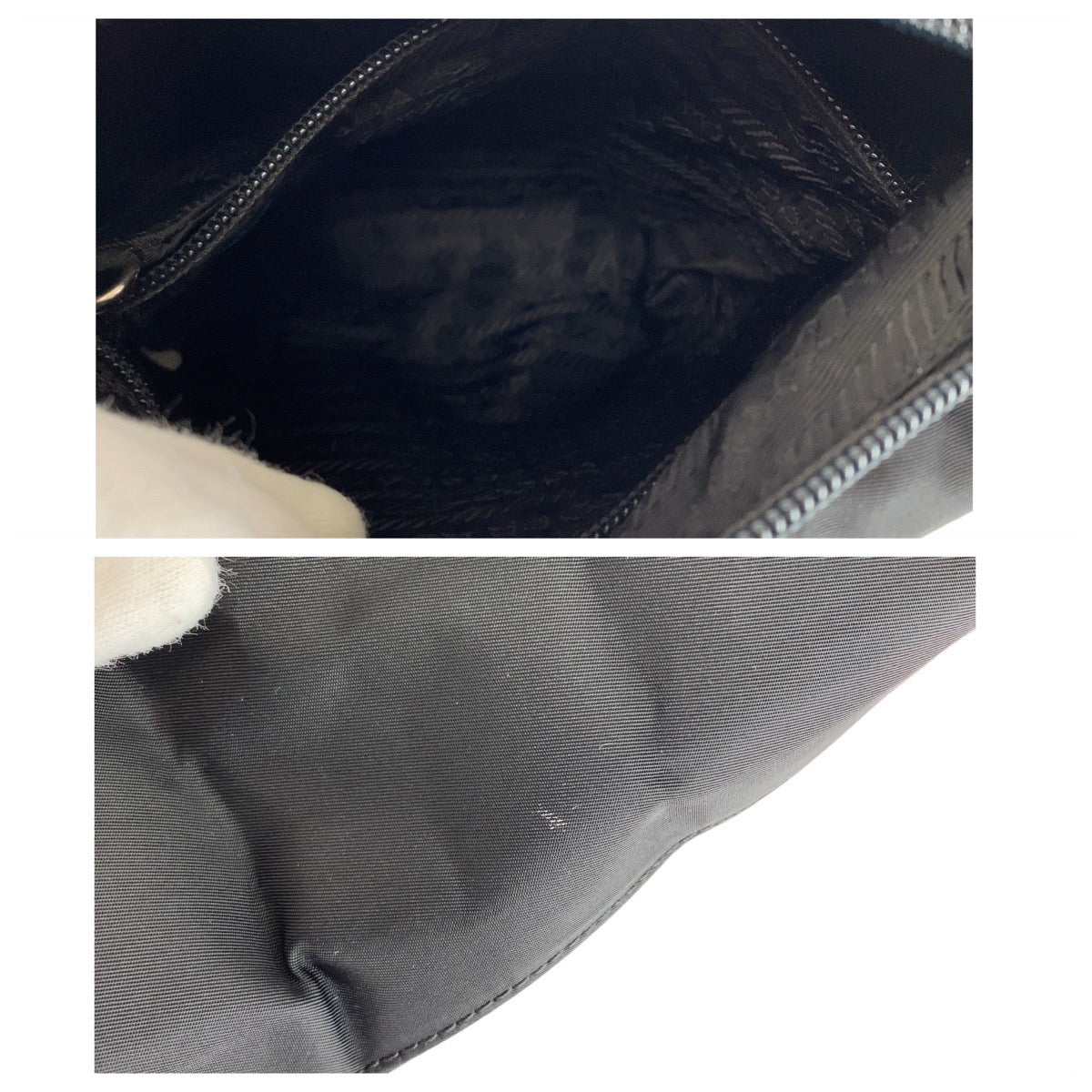 PRADA Shoulder Bag Nylon black Test Triangle With logo - Style 3