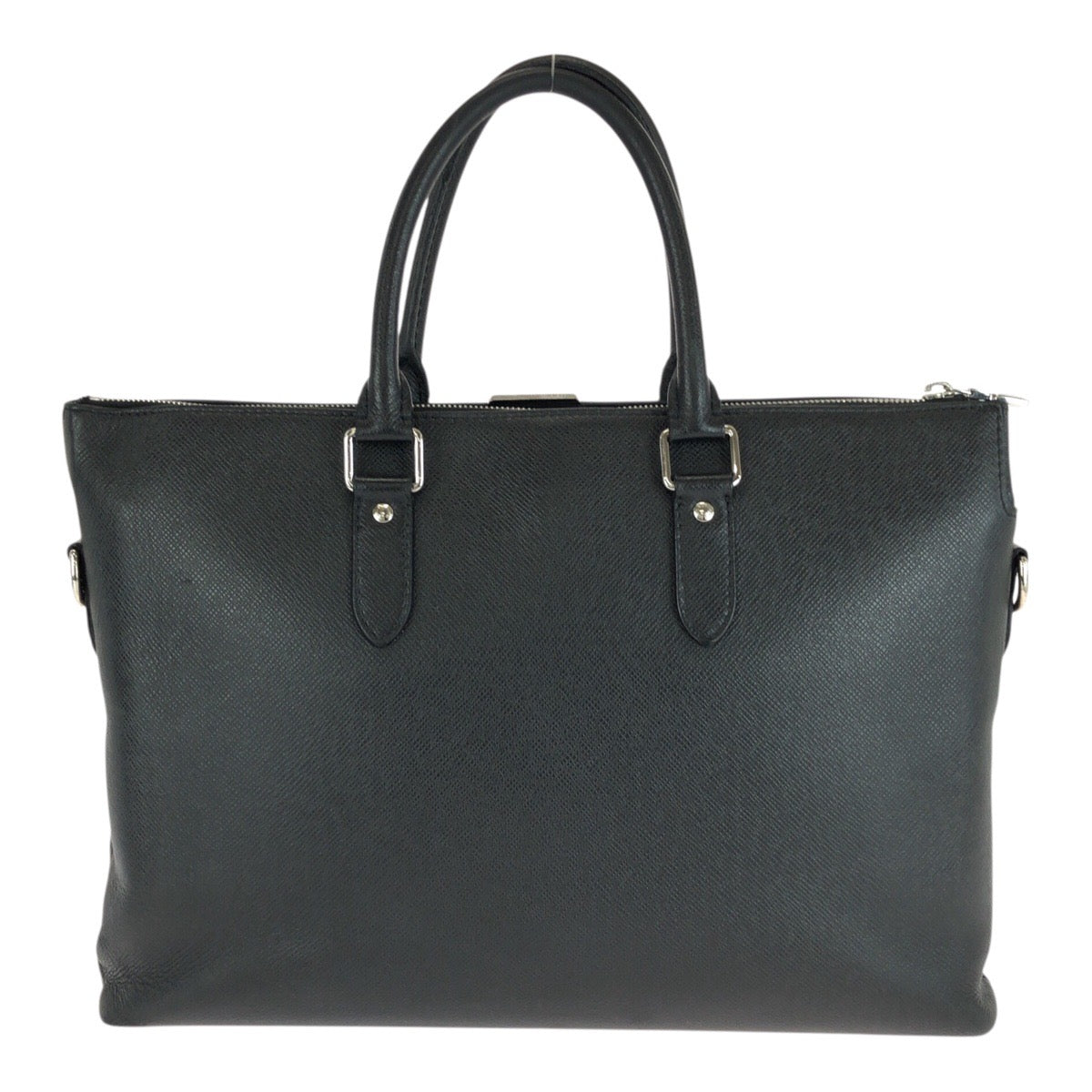 LOUIS VUITTON Business bag leather Black SilverMetal Taiga Anton