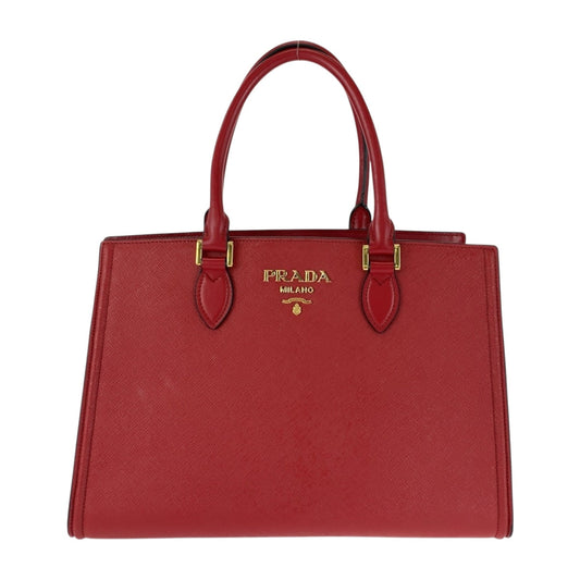 PRADA Handbag 1BA118 leather Red Gold Metal Safiano