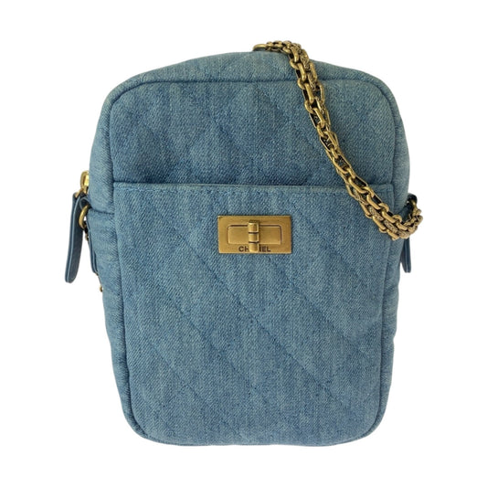CHANEL Shoulder Bag denim Blue GoldMetal 2.55 quilting