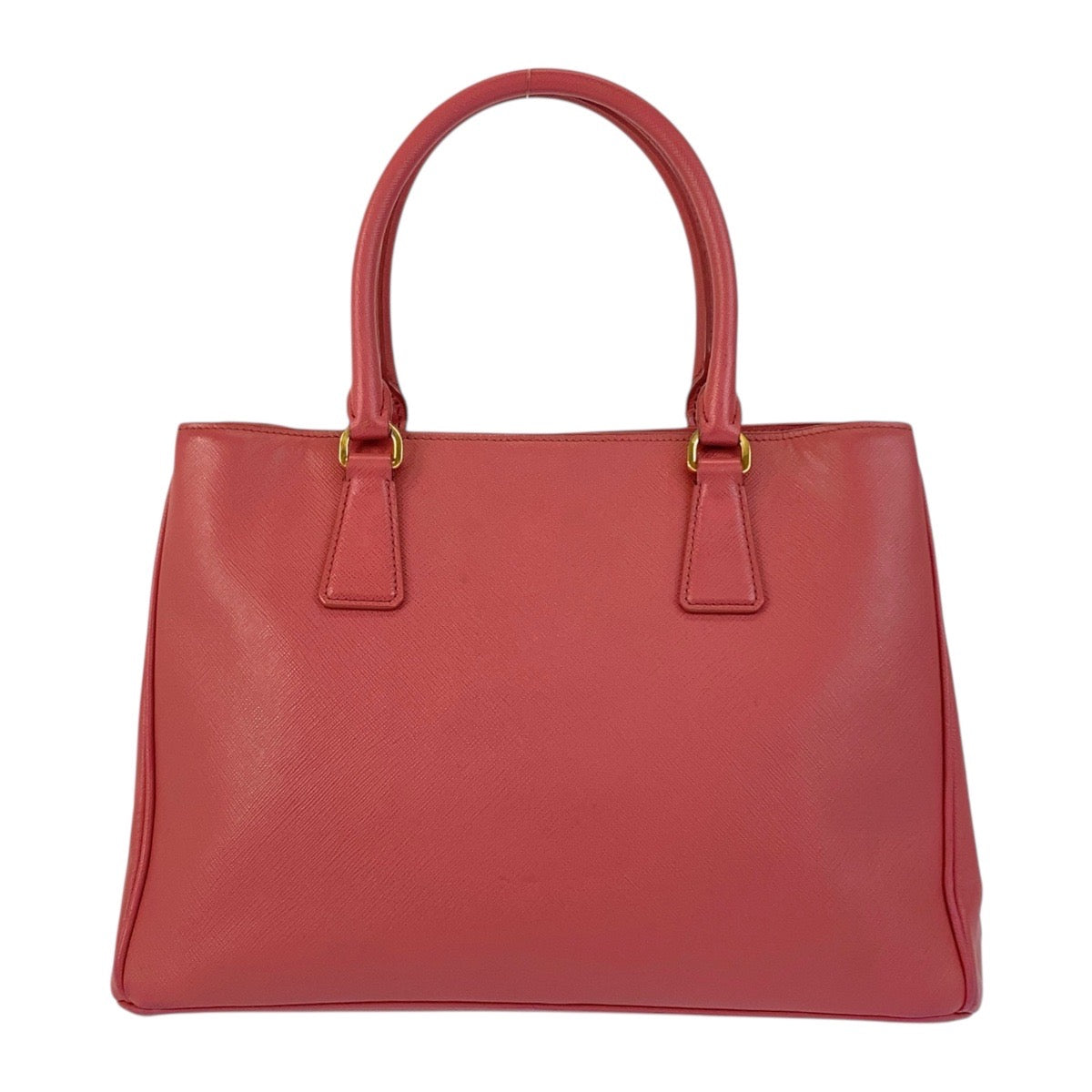 PRADA Handbag leather Pink Gold Metal Safiano Triangle With logo