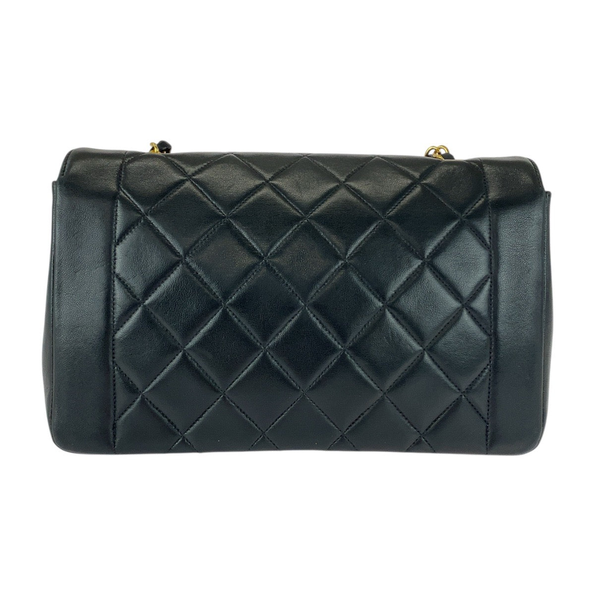 CHANEL Shoulder Bag lambskin black Matelasse 25 Diana Flap COCO Mark Turnlock