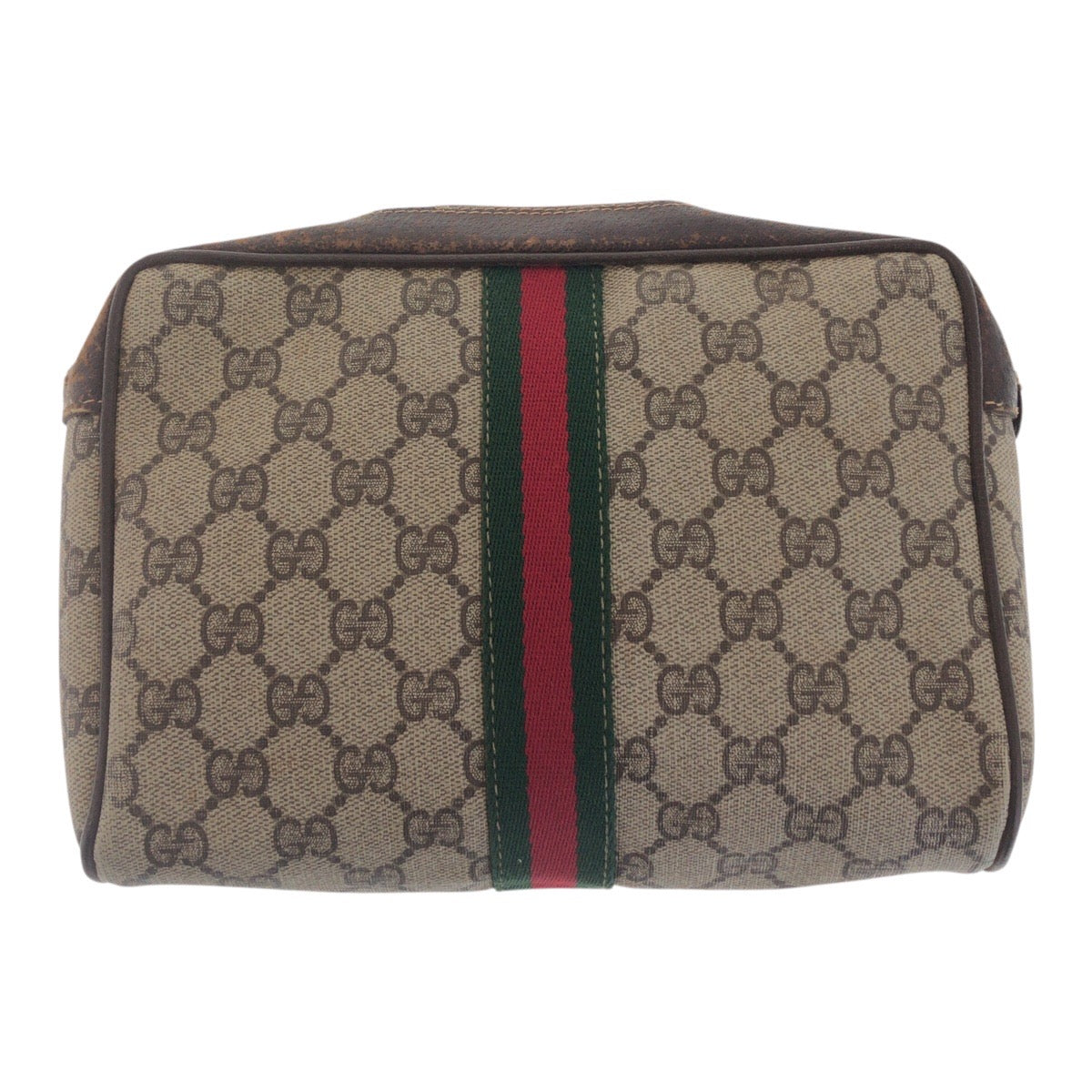 GUCCI Clutch bag ??? GG Supreme Canvas Beige Brown Gold Metal Sherry Line Old Gucci