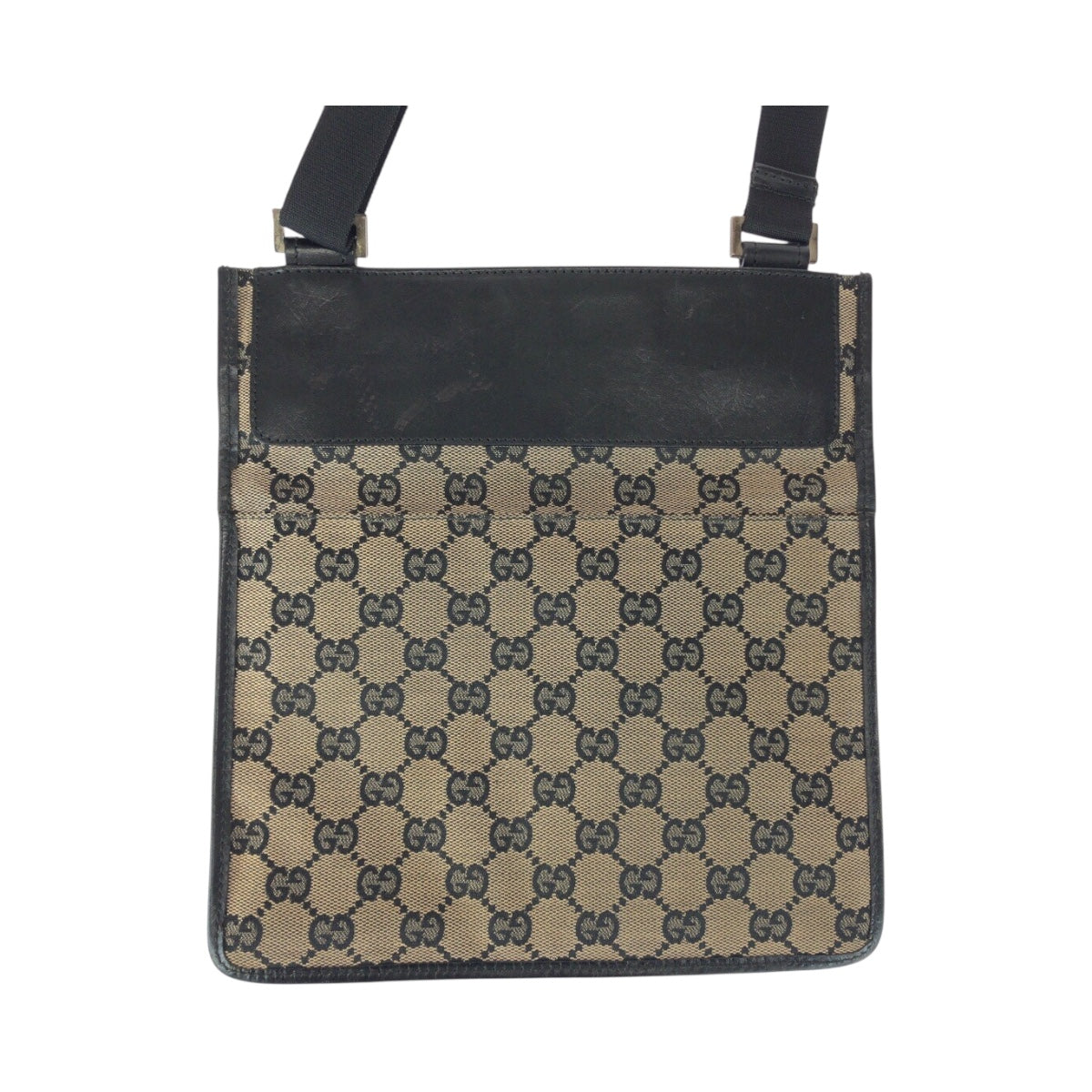 GUCCI Shoulder Bag 019 0348 GG canvas Beige Gray Silver Metal