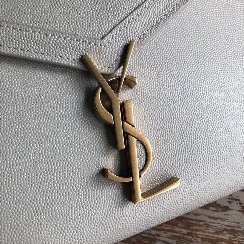 Yves Saint Laurent Cassandra Flap-Front Crossbody Bag White.7in/