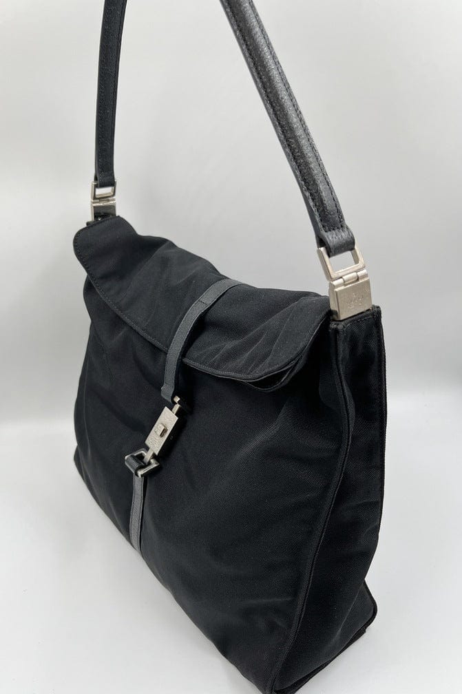 Gucci Leather Nylon Shoulder Bag Style 4