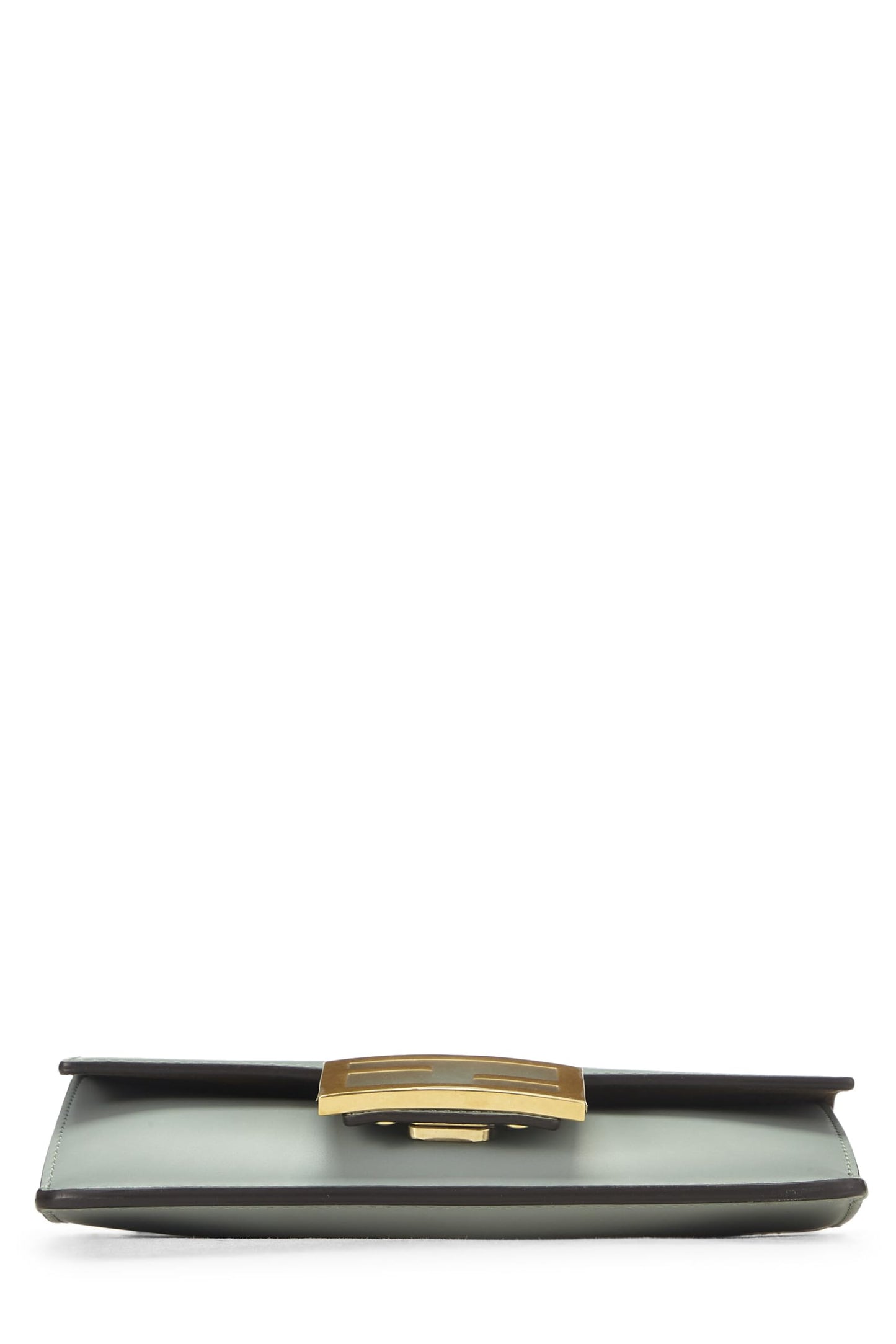 Fendi, Blue Leather Flat Baguette Bag Mini, Blue