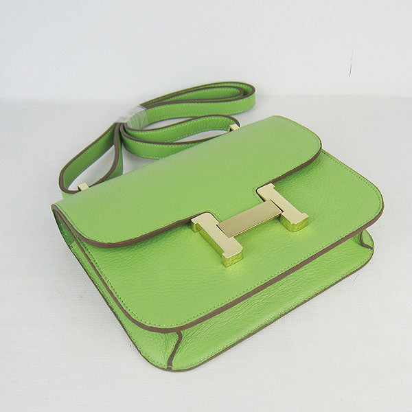 Luxury Hermes Constance Cowskin Leather Bag green golden