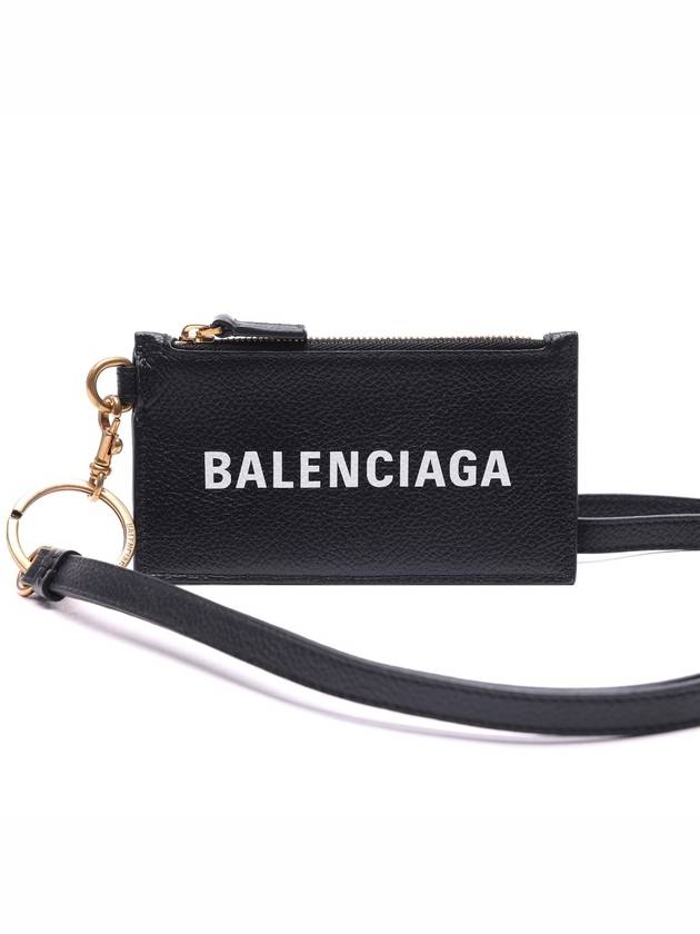 Luxury Balenciaga Trending 2026 Logo Cash Keyring Card Wallet Black