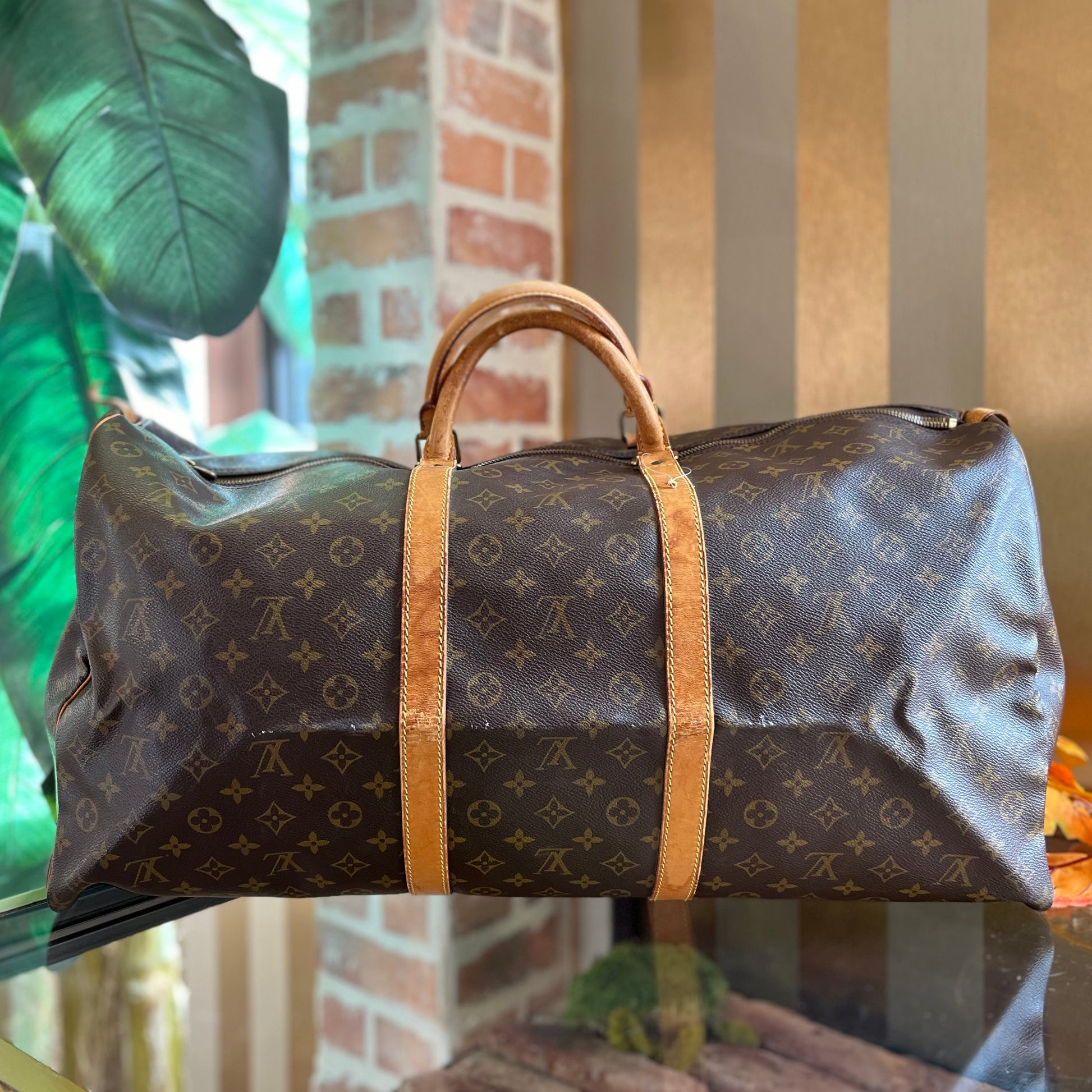 LOUIS VUITTON Keepall 60 Brown Monogram Canvas Duffle Bag