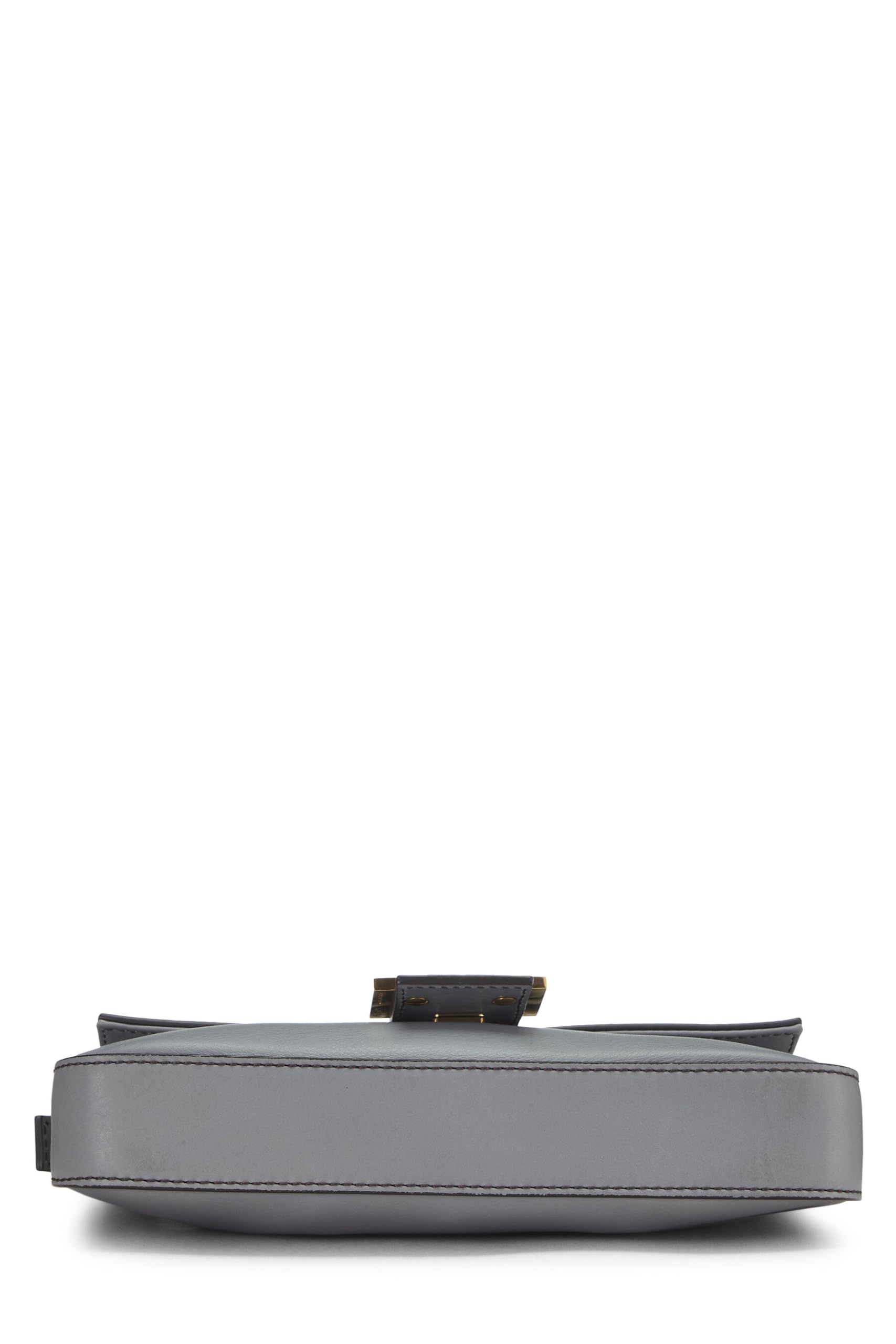 Fendi, Grey Leather Baguette, Grey