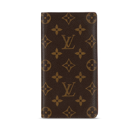 Louis Vuitton Monogram Porte Jaeger Le Coultre Credy Double Fold Wallet M60825 Brown PVC Louis Vuitton